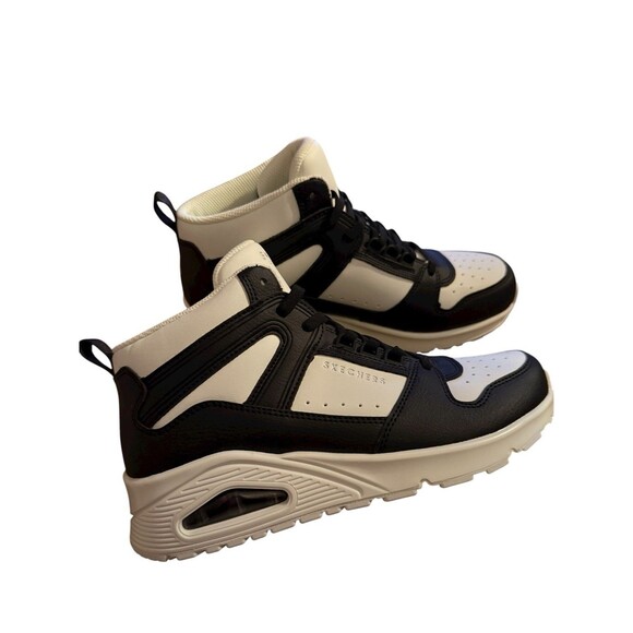 Skechers Wms Sz 9.5 Uno-High Regards White High Top Sneakers 177099 Color WBK - Picture 7 of 8